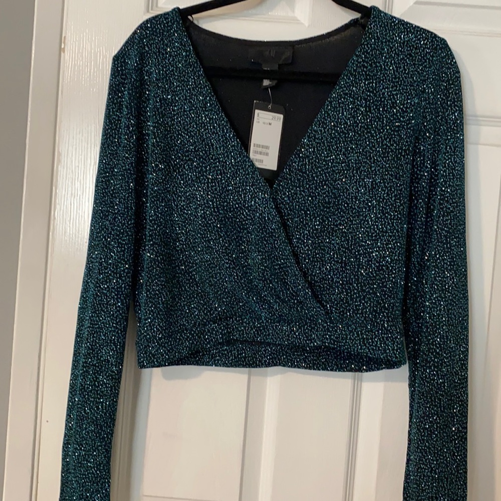 Blue glitter top